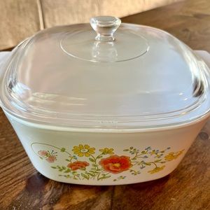 Vintage Pyrex Corning Ware 3 QT Wildflower A-3-B Casserole Dish lid not included